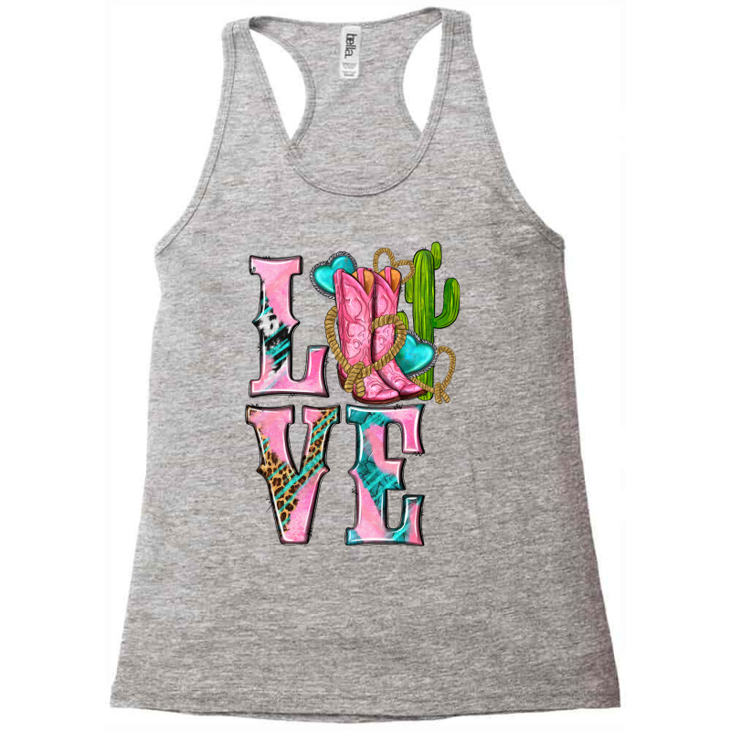 Western Love Cowgirl With Boots Racerback Tank by Neo Western | Artistshot