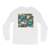 Western Daisies Turquoise Gemstone Leopard Long Sleeve Shirts | Artistshot