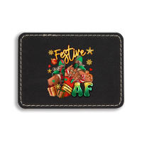 Festive Af Christmas Black Girl Sneakers Rectangle  Leatherette Patch | Artistshot