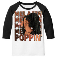 Melanin Poppin' Afro Woman Youth 3/4 Sleeve | Artistshot