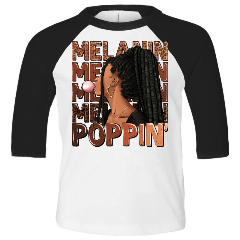 Melanin Poppin' Afro Woman Toddler 3/4 Sleeve Tee | Artistshot