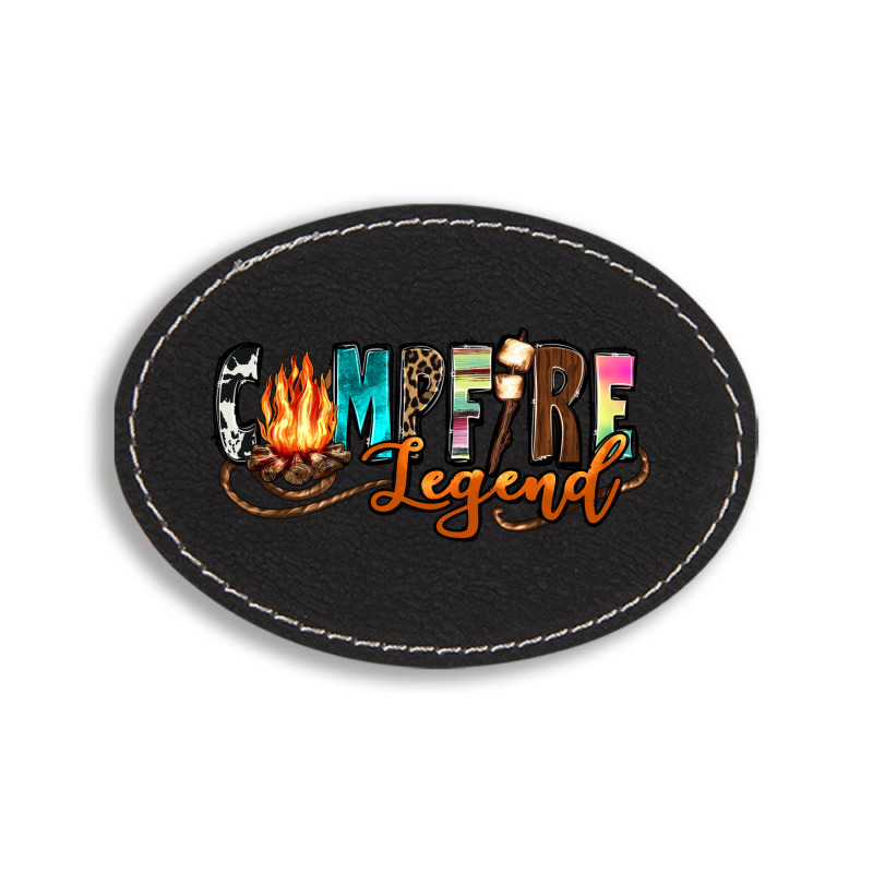 Campfire Legend Oval Leatherette Patch | Artistshot