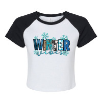 Winter Vibes Raglan Crop Top | Artistshot