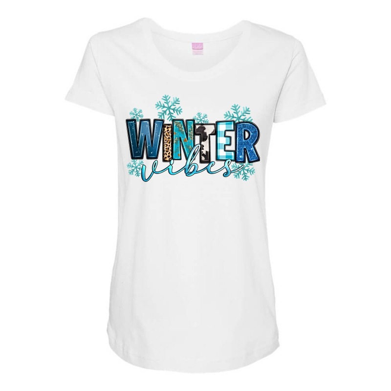 Winter Vibes Maternity Scoop Neck T-shirt by Neo Western | Artistshot