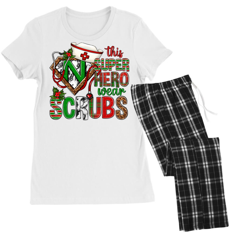 This Super Hero Wear Scrubs Christmas Women's Pajamas Set by Neo Western | Artistshot