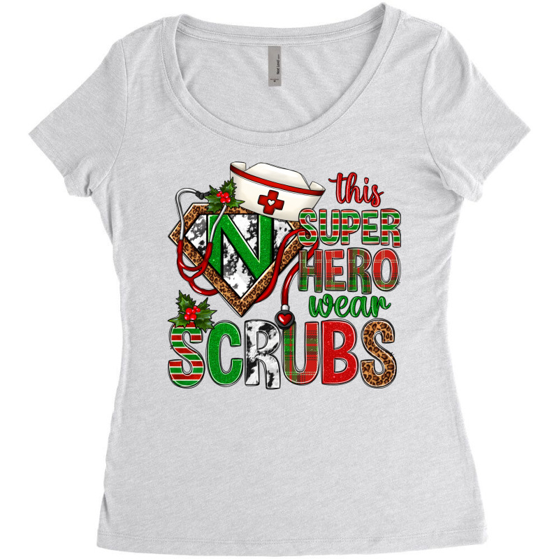 This Super Hero Wear Scrubs Christmas Women's Triblend Scoop T-shirt by Neo Western | Artistshot