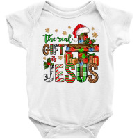 The Real Gift Is Jesus Christmas Baby Bodysuit | Artistshot