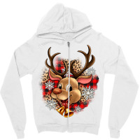 Reindeer Christmas Zipper Hoodie | Artistshot