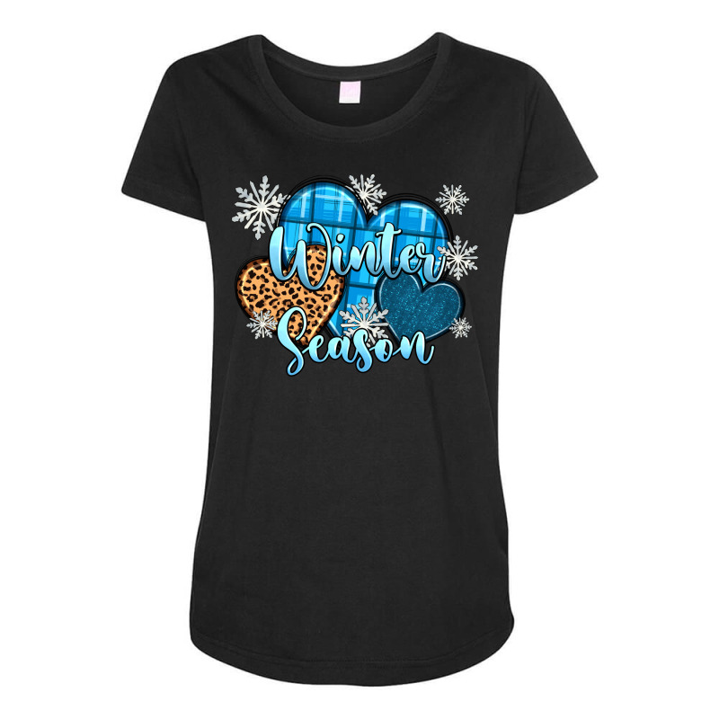 Snow Hearts Winter Season Maternity Scoop Neck T-shirt by Zillion Design Studio | Artistshot