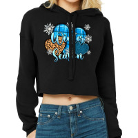 Snow Hearts Winter Season Cropped Hoodie | Artistshot