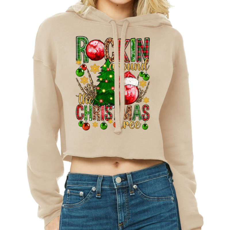 Rockin Around The Christmas Tree Cropped Hoodie by Neo Western | Artistshot