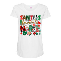 Santa's Favorite Nurse With Stethoscope Maternity Scoop Neck T-shirt | Artistshot