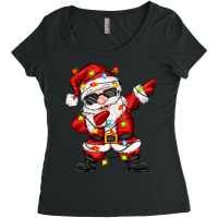 Dabbing Santa With Christmas Lights Women's Triblend Scoop T-shirt | Artistshot