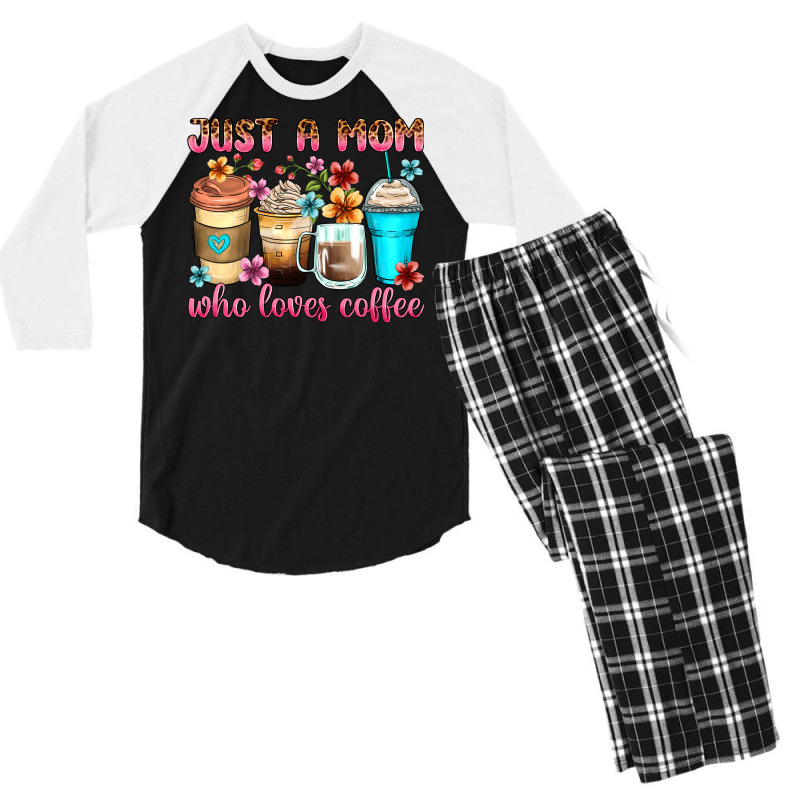 Just A Mom Who Loves Coffee Men's 3/4 Sleeve Pajama Set | Artistshot