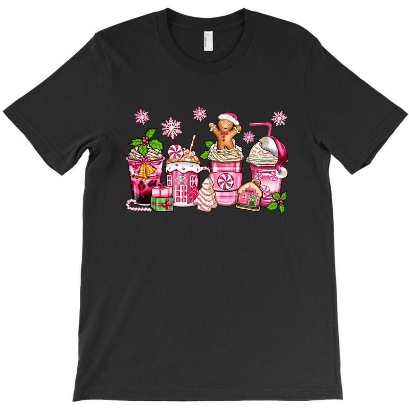 Pink Christmas Coffee Cups T-shirt | Artistshot