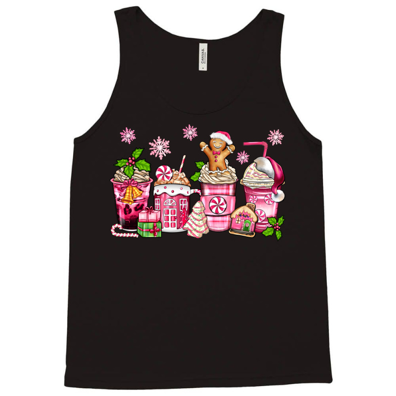 Pink Christmas Coffee Cups Tank Top | Artistshot