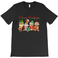 Merry Christmas Gingerbread Coffee Cups T-shirt | Artistshot