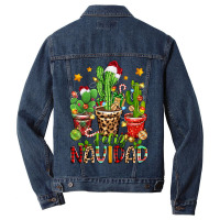 Christmas Cactus Feliz Navidad Men Denim Jacket | Artistshot