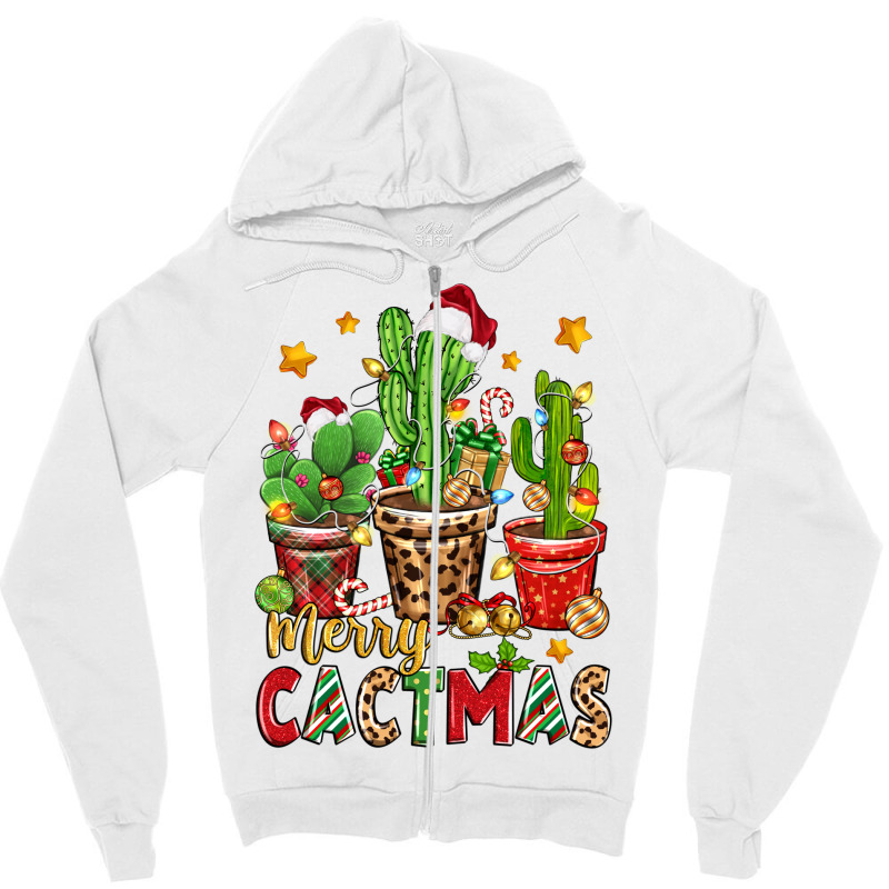 Christmas Cactus Merry Cactmas Zipper Hoodie | Artistshot