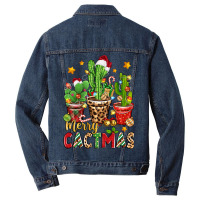 Christmas Cactus Merry Cactmas Men Denim Jacket | Artistshot