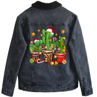 Christmas Cactus Unisex Sherpa-lined Denim Jacket | Artistshot