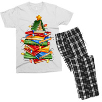 Book Christmas Tree Men's T-shirt Pajama Set | Artistshot