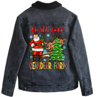 North Pole Reindeer Farm Unisex Sherpa-lined Denim Jacket | Artistshot