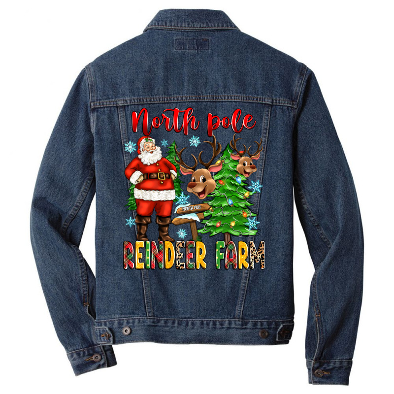 North Pole Reindeer Farm Men Denim Jacket | Artistshot