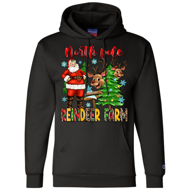 North Pole Reindeer Farm Champion Hoodie | Artistshot