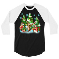 Christmas Rabbits 3/4 Sleeve Shirt | Artistshot