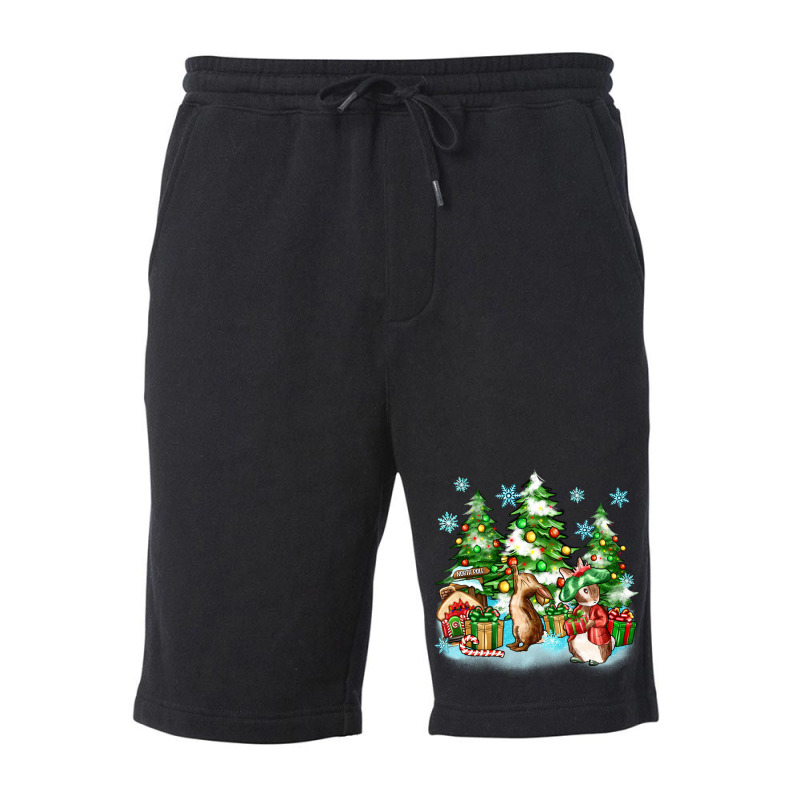 Christmas Rabbits Fleece Short | Artistshot