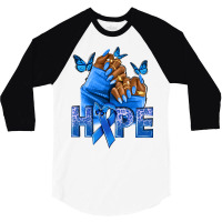 Hope Blueribboncolon Cancer Nails 3/4 Sleeve Shirt | Artistshot