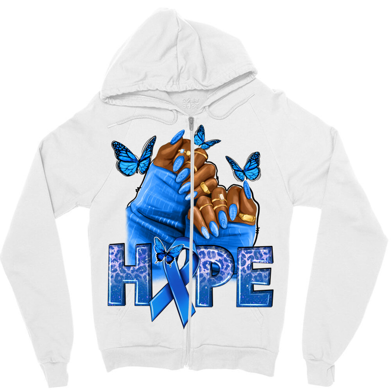 Hope Blueribboncolon Cancer Nails Zipper Hoodie | Artistshot