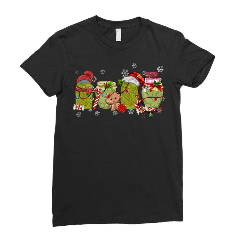 Canned Pickles Christmas Light Ladies Fitted T-Shirt by MaliasSmallBusiness | Artistshot