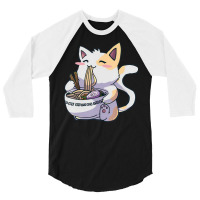 Noodles Cat Kawaii 3/4 Sleeve Shirt | Artistshot