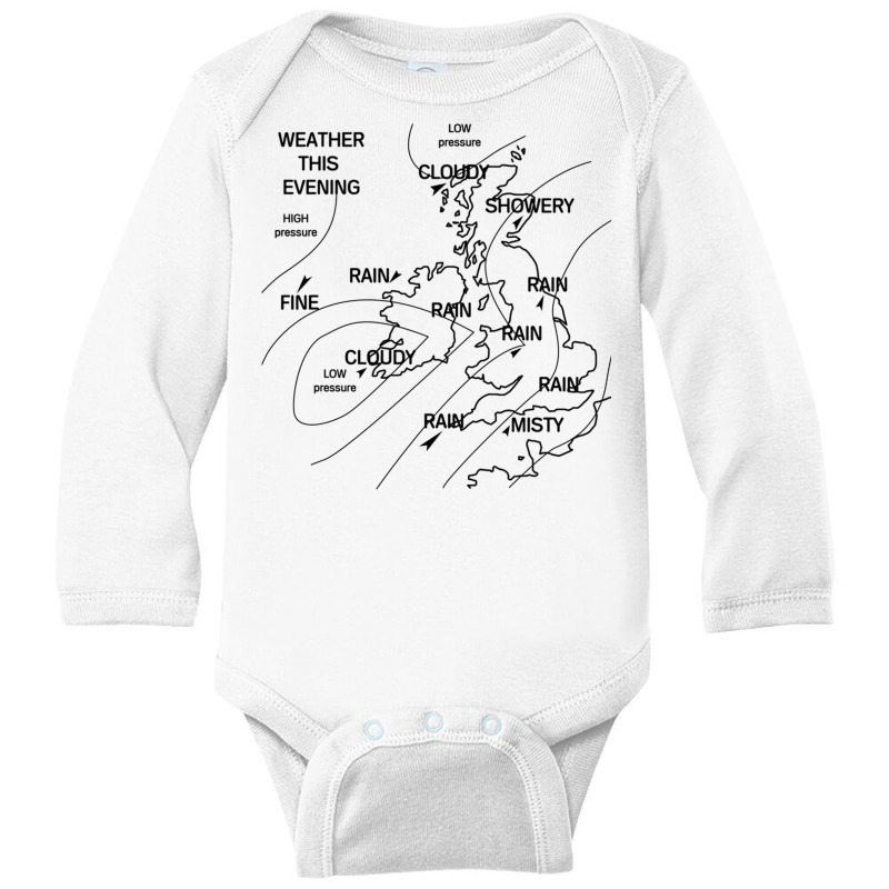 Uk Weather Map Long Sleeve Baby Bodysuit | Artistshot