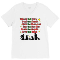 Jesus And Family Belive Like Mary V-neck Tee | Artistshot