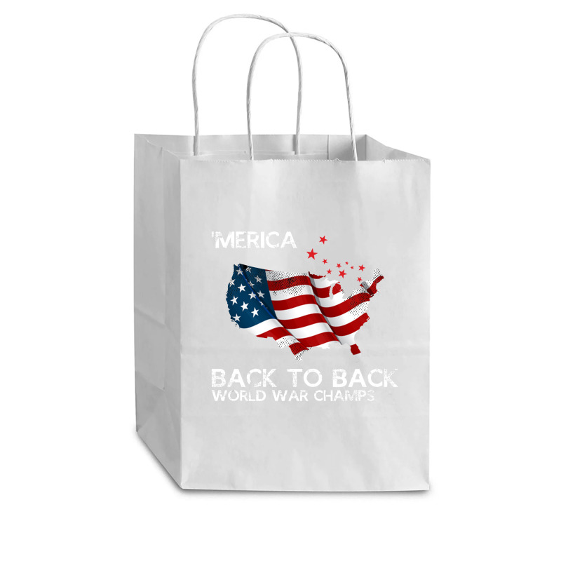 Merica Back To Back World War Champs Cub Paper Bag - 8 X 4 1/2 X 10 1/4 | Artistshot