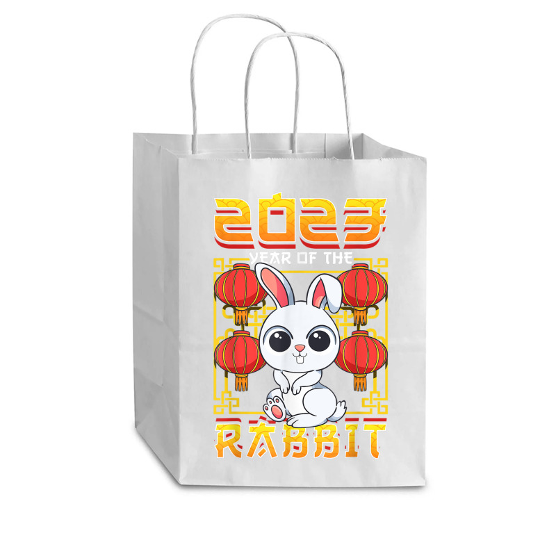 Year Of The Rabbit 2023 Chinese Zodiac Cute Kawaii Bunny Cub Paper Bag - 8 x 4 1/2 x 10 1/4 by Halloween | Artistshot