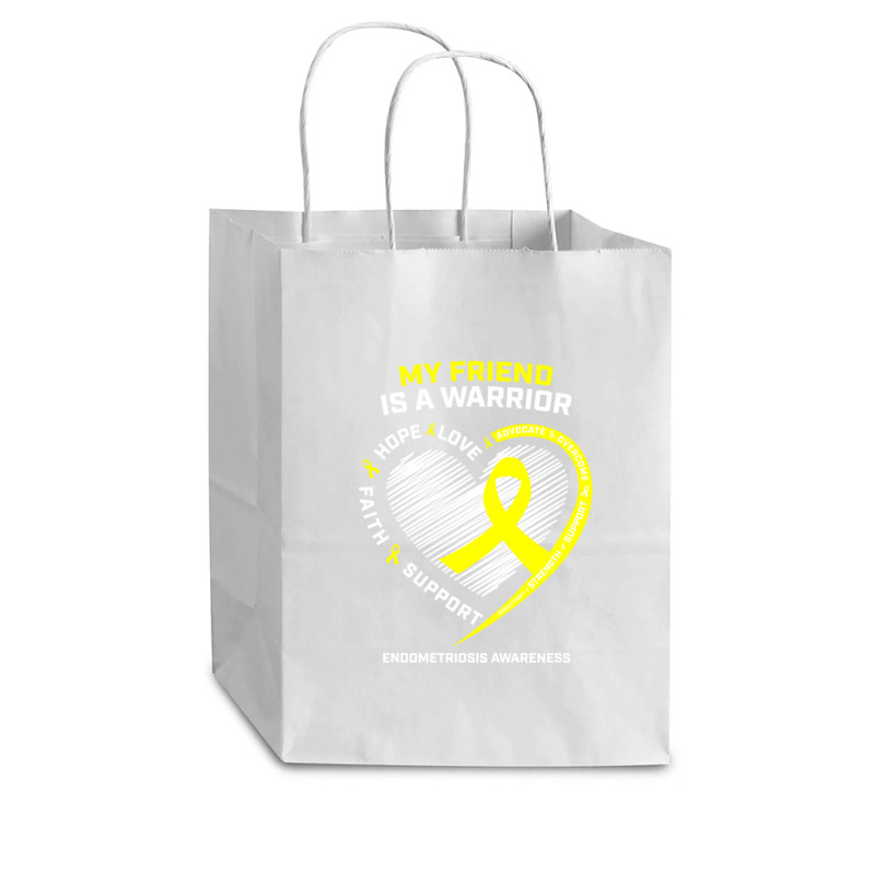 Women Men Yellow Endo Warrior Friend Endometriosis Awareness Cub Paper Bag - 8 X 4 1/2 X 10 1/4 | Artistshot