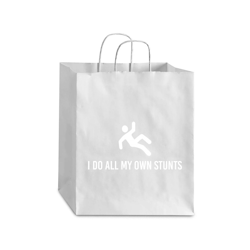 I Do All My Own Stunts Debie Paper Bag - 10 x 5 x 13 by SabriAcar | Artistshot