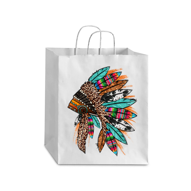 Western Patterned Headdress Native American Debie Paper Bag - 10 X 5 X 13 | Artistshot