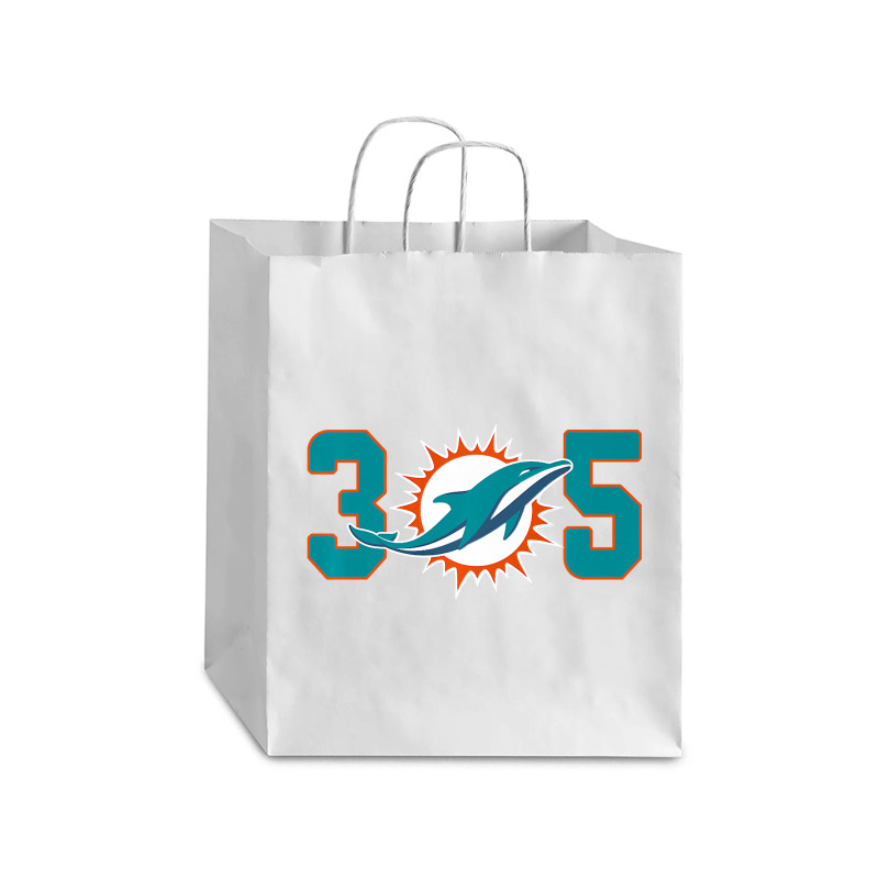 305 Modern Miami Football, Cool Dolphin, Tailgate Party Fan Premium Debie Paper Bag - 10 X 5 X 13 | Artistshot