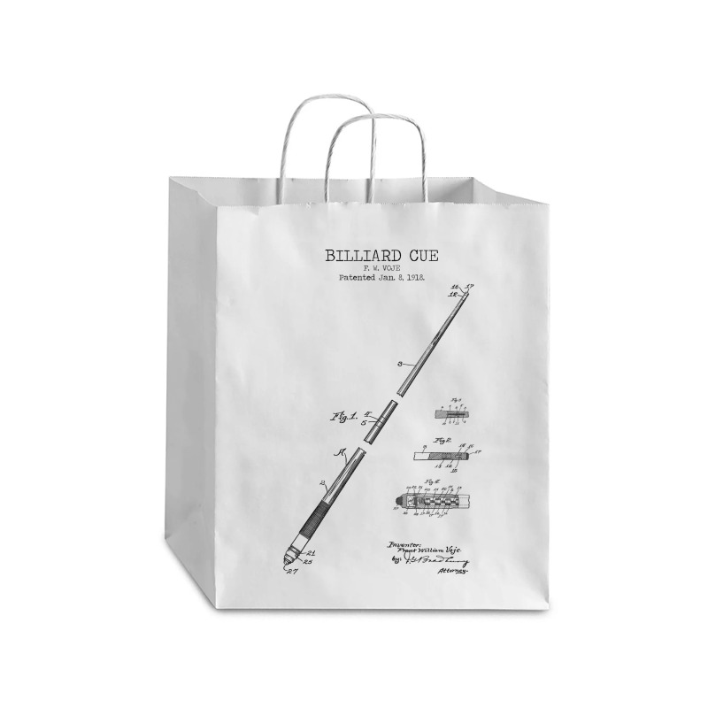 Billiard Cue Patent Debie Paper Bag - 10 X 5 X 13 | Artistshot