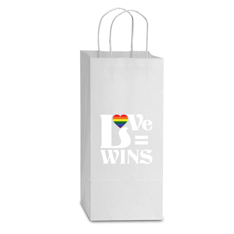 Love Wins Double Wine Paper Bag - 6 1/2 X 3 1/2 X 12 3/8 | Artistshot