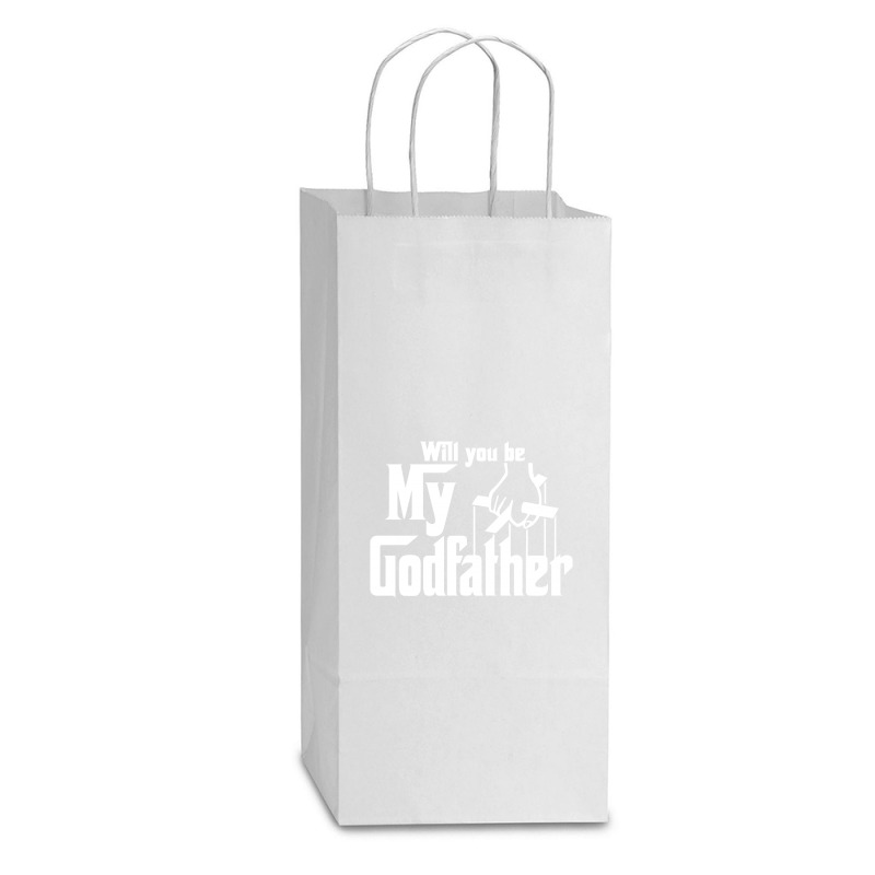 Will You Be My Godfather Double Wine Paper Bag - 6 1/2 X 3 1/2 X 12 3/8 | Artistshot