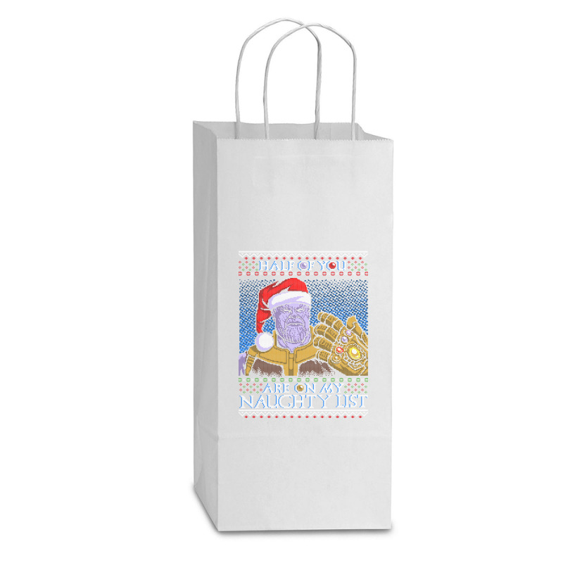 Half Of You Are On My Naughty List Double Wine Paper Bag - 6 1/2 X 3 1/2 X 12 3/8 | Artistshot