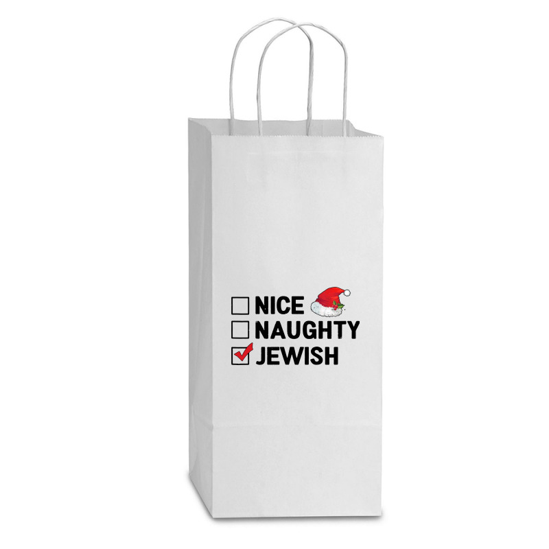 Nice Naughty Jewish Double Wine Paper Bag - 6 1/2 X 3 1/2 X 12 3/8 | Artistshot