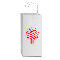 American Flag Punisher Double Wine Paper Bag - 6 1/2 X 3 1/2 X 12 3/8 | Artistshot