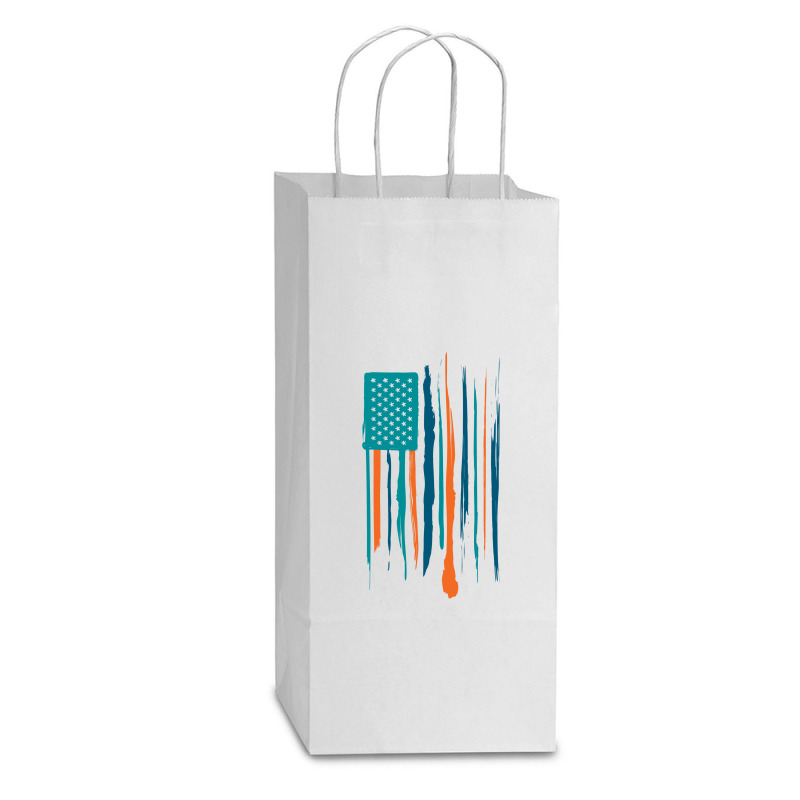 Miami Dolphins Double Wine Paper Bag - 6 1/2 X 3 1/2 X 12 3/8 | Artistshot